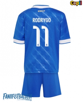 Real Madrid Rodrygo Goes #11 Echipament de Fotbal Replică 2025-26 Copii Treilea (+ Șorturi)